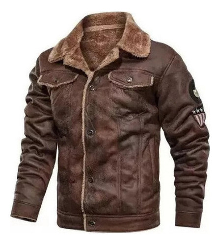 Chaqueta Motera De Cuero Vintage De Algodón Volador