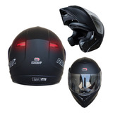 Casco De Moto Abatible Con Luz Led Certificado Roda Luminar