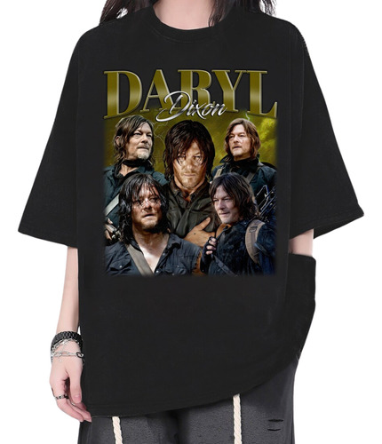 Camiseta Negra Homenaje De Daryl Dixon The Walking Dead 