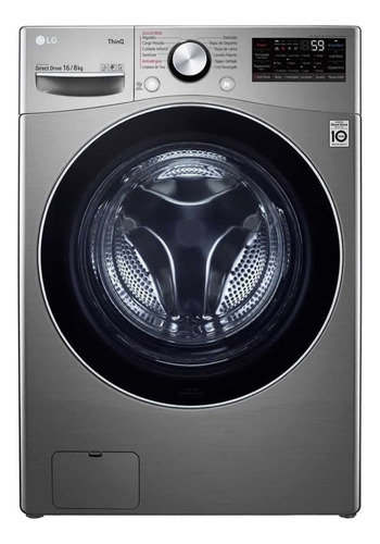 Lavasecadora Automática LG Wd16sg2s6 Inverter Acero 16kg 120