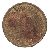 Moneda De Alemania 10 Pfennig, Año 1979 ( G ), Estado Usada.