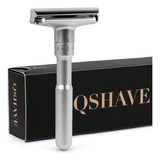 Barbeador Clássico Safety Razor Qshave Inox Ajustável