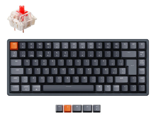 Teclado Mecanico Wireless Keychron K2 Version 2 Rgb Aluminio Qwerty Red Switch Hotswappable Distribución Iso Español Bluetooth Gamer Coder Pc Mac Tamaño Layout 75%