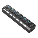 Hub Switch Usb 3.0 De 7 Puertos E Interruptor On Off 5 Gbps