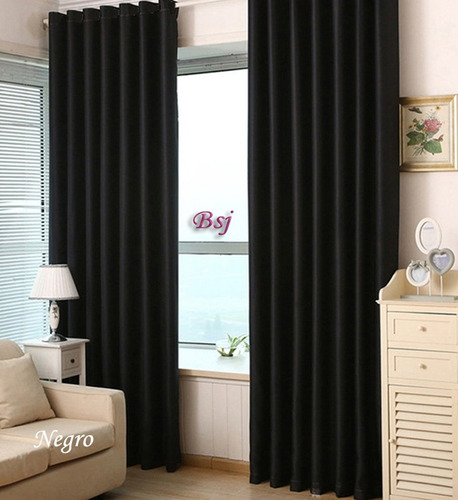 Jgo De Cortinas Blackout Textil Presilla Oculta 250cm Largo