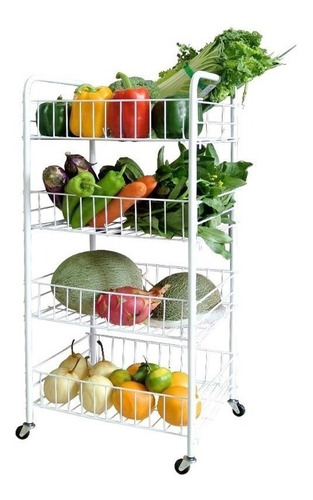 Estante Organizador Para Cocina Baño Con Ruedas De 4 Niveles