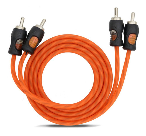 Cabo Rca 1 Metro Flexivel Laranja Marca Kx3