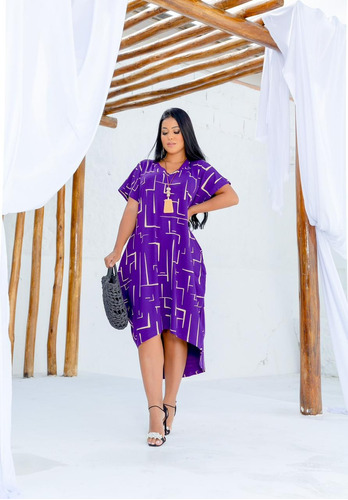 Vestido Plus Size Feminino Soltinho Estampado Dia Das Mães