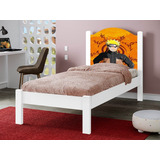 Cama Solteiro Menino Adesivada Naruto 100%mdf Branca