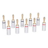 Conector De Cable De Bocina 10pcs Sound Banana Plug 24k Gol