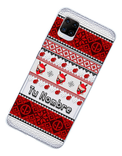 Funda Para Zte Deadpool Ugly Sweater Navidad Con Tu Nombre