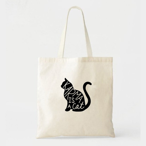 Tote Bag Karma Is A Cat- Taylor Swift - Algodon Estampada