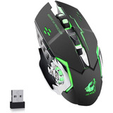 Mouse Gamer Raton Inalámbrico Recargable Luz Led Wolf X8