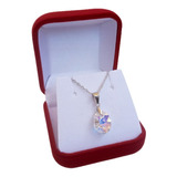 Cadena Mujer Plata 925 Cristal Swarovski Óvalo Tornasol