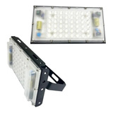 Kit 10 Refletor Led Modular Preto 50w Branco Quente 3000k 