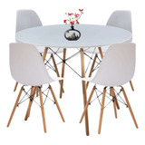 Comedor Redondo Eames 80 Cm 4 Sillas 