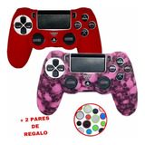 Kit 2 Fundas Compatibles Con Control Ps4 Slim Pro + Grips 25