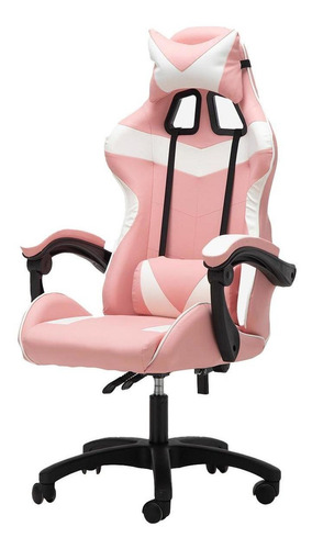 Silla De Escritorio Urban Design Da2606-2 Sg Gamer Ergonómica  Rosa Y Blanca Con Tapizado De Cuero Sintético