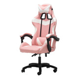 Silla De Escritorio Urban Design Da2606-2 Sg Gamer Ergonómica  Rosa Y Blanca Con Tapizado De Cuero Sintético