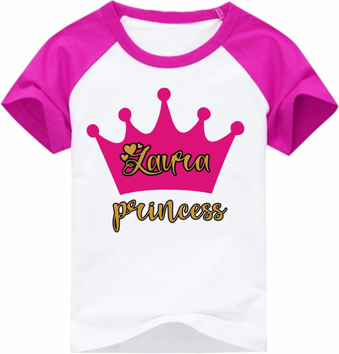 Camiseta Princesa Personalizada Com Nome, Roupa Criança