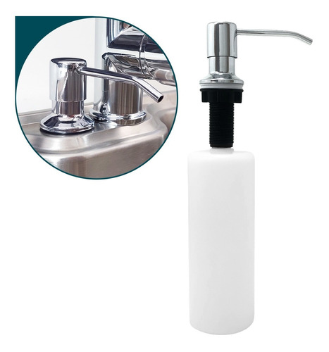 Dispenser Detergente Cromado Inox 304 Bancada 350ml Cozinha