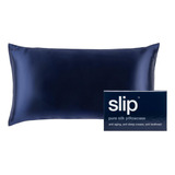 Slip Silk King Funda De Almohada Azul Marino Seda 100% Pur