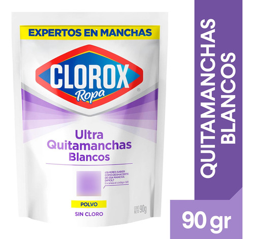 Ultra Quitamanchas En Polvo Clorox Ropa Blanca Doypack 90 Gr
