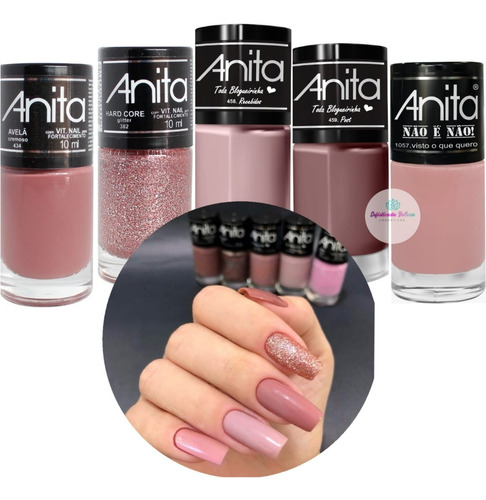 Kit 5 Esmaltes Anita Delicada