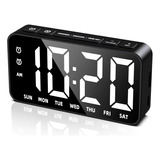 Reloj Despertador Con Puerto De Carga Usb, Alarmas Duales, 5