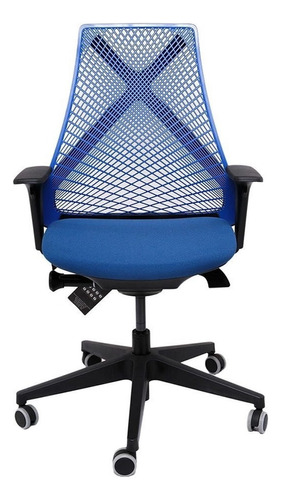 Cadeira Bix Nr17 Plaxmetal Poliéster Até 120kg Azul