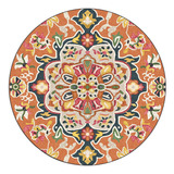 Shaoke Alfombras Redondas Europeas Mandala Flower Series