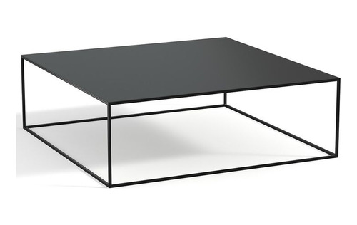 Mesa Centro Auxiliar Moderna Acero Negro Mate 90x90x30 