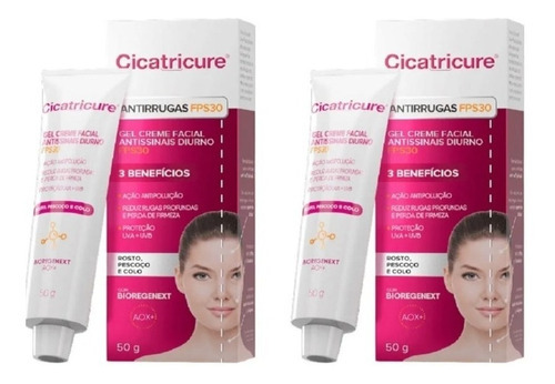 Cicatricure Creme Facial Antissinais 50g Fps30 (2 Caixas) Momento De Aplicação Dia Tipo De Pele Normal