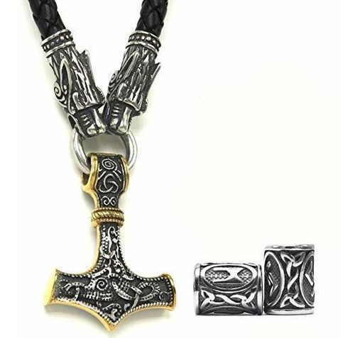 Gungneer Thors Hammer Colgante Collar Vikingo Mjolnir De Col