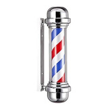 Caramelo Barbería Giratorio Led, Letmex, Rojo/azul, 73 Cm