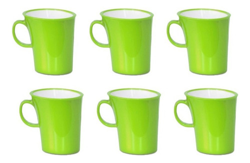 Taza/jarro Mug Bicolor C/asa Art 5211 X6 Unidades Colombraro Color Verde