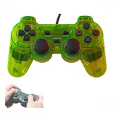 Controle Ps2 Transparente Doubleshock 4 Cores Manete