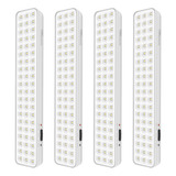 Luces Emergencia Potentes 60 Leds Kit X4 Recargables 220v Color Blanco