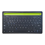 Teclado Bluetooth Recargable Con Soporte Para Tablet Celular