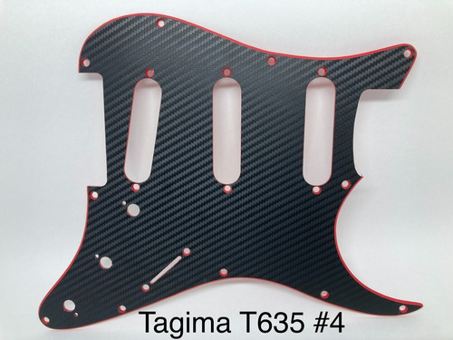 Escudo Guitarra Tagima T635 Fibra De Carbono Com Vermelho