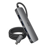 Hub Usb-c Uni A 4 Puertos Usb 3.0 Cable De 1.2 Mt