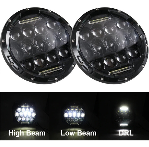 Faro Led 7 Pulgadas Redondo 100w Para Machito Jeep Wrangler Foto 2