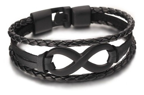 Pulsera De Cuero Infinito Hombre Y Mujer Elegante Juvenil 1