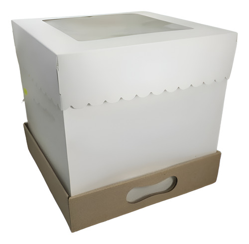 Caja Cuadrada De Carton Para Torta Con Visor 31x31x25cm