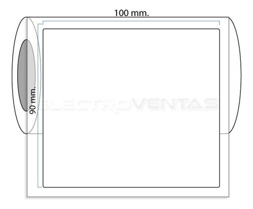 Rollo Etiquetas Semibrillo 90x100mm 400 Etiquetas Ev1878