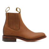 Botin Vaquero Charro Hombre Baronboot Piel Miel Suela Cuero