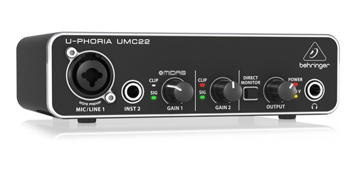 Interface De Audio Usb  Behringer Umc22 - Preamp Midas