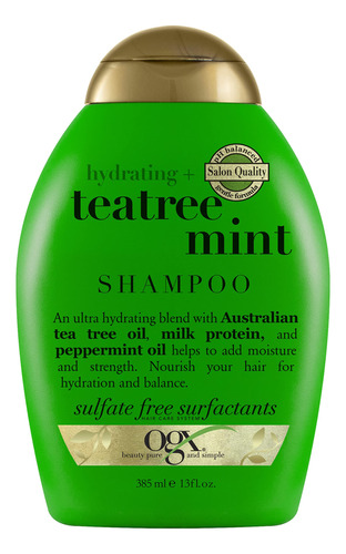 Ogx Champú Hidratante Menta Té, 13 Oz