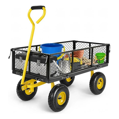Carro Carrito De Jardín Para Carga Multiusos 450 Kg Carrito Amarillo