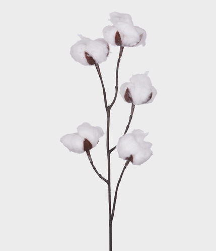 Haste Artificial Flor De Algodão Branco 70cm